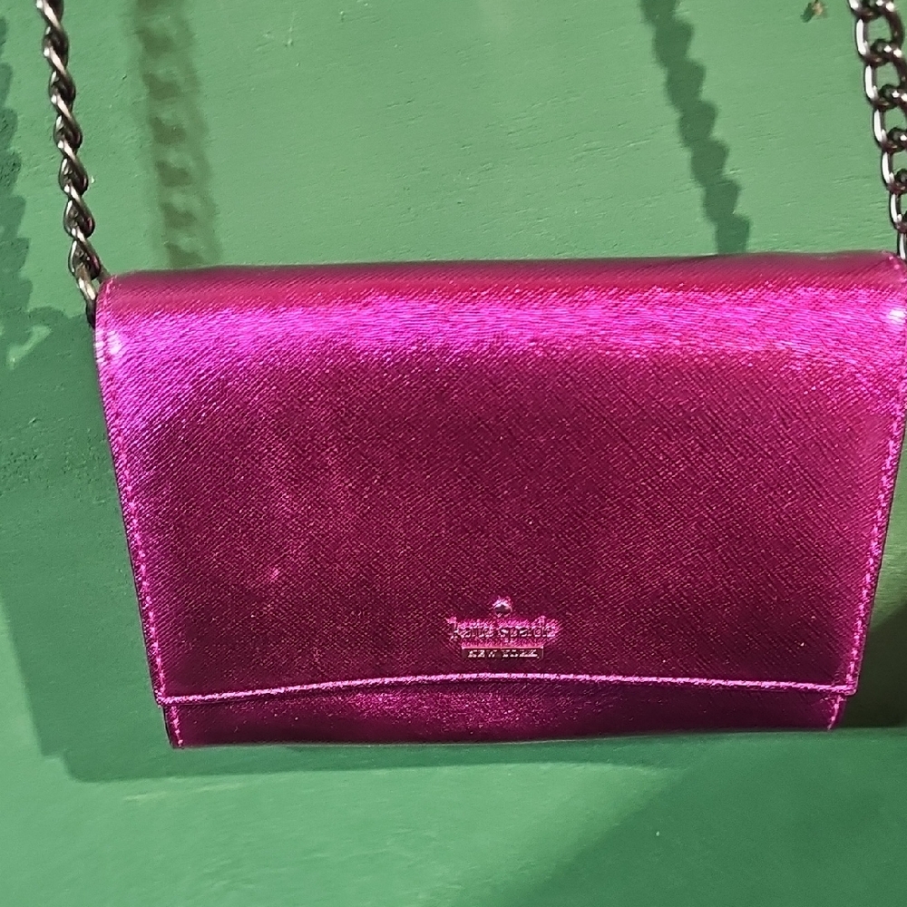 Kate Spade Metallic Fuchsia Crossbody Bag